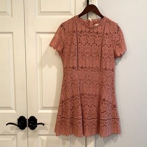 Pink Lace Mini-Dress